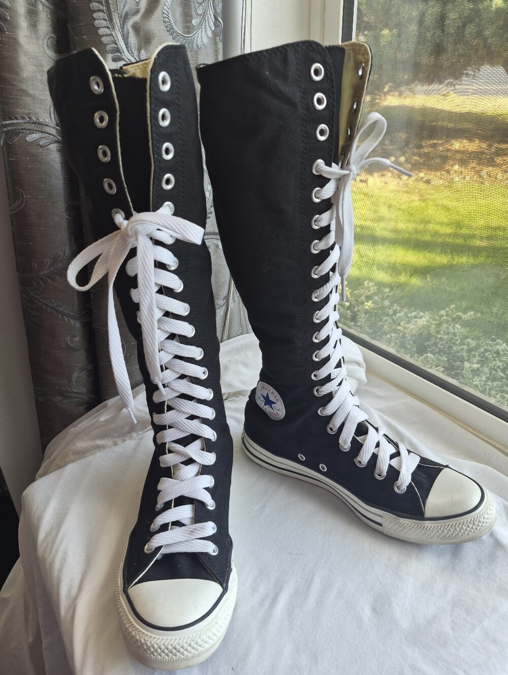 Converse Chuck Taylor Knee High Lace Up Boots Black Size 9